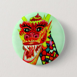 Chinesischer Drache-Kopf Button