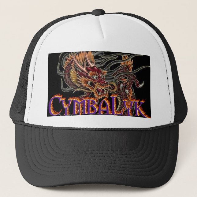 Chinesischer Drache lila CymbaLyk Logo-Hut Truckerkappe (Vorderseite)