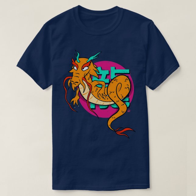 Chinesischer Drache Long Asian Street Style T-Shirt (Design vorne)