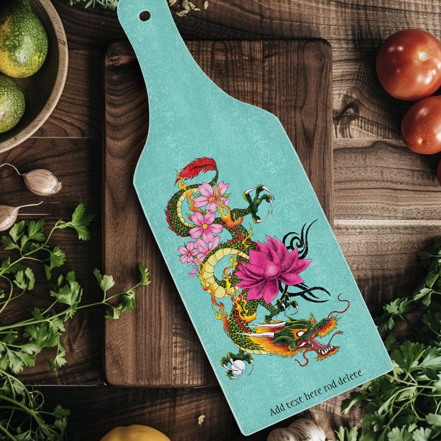 Chinesischer Drache Lotus Cherry Blüten Schneidebrett (Von Creator hochgeladen)