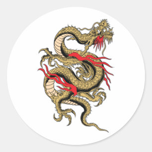 Chinesischer Drache mit anpassbaren Designs Runder Aufkleber