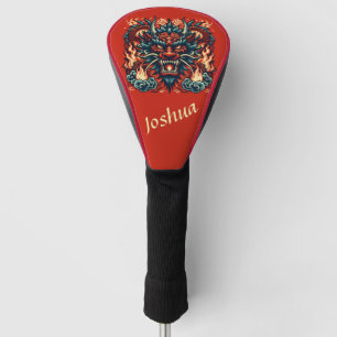 Chinesischer Drache mit Flammen Golf Headcover