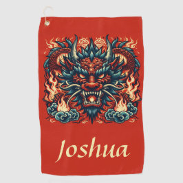 Chinesischer Drache mit Flammen Golfhandtuch