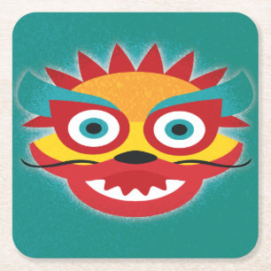 Chinesischer Drache - Neujahrsfest Rechteckiger Pappuntersetzer