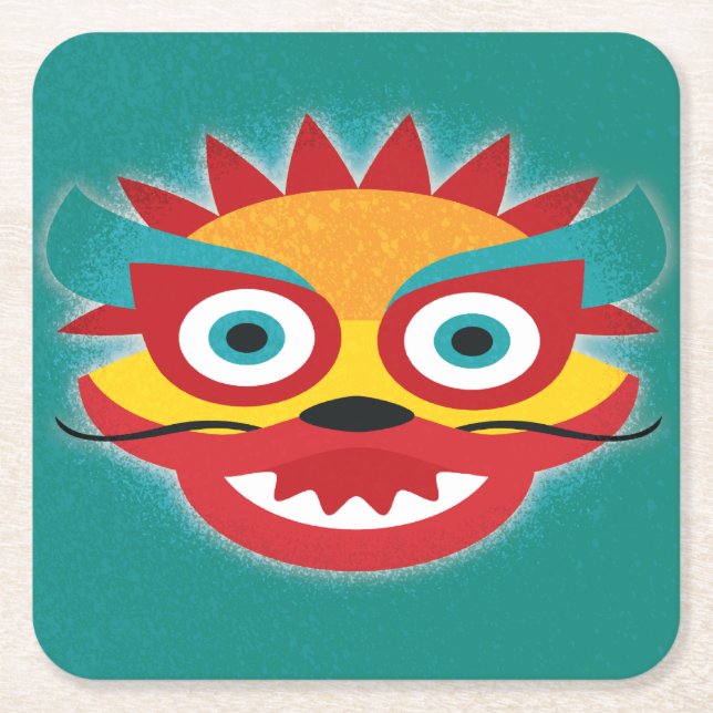 Chinesischer Drache - Neujahrsfest Rechteckiger Pappuntersetzer (Vorderseite)