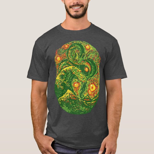 Chinesischer Drache Post Impressionist von Tobe Fo T-Shirt (Vorderseite)