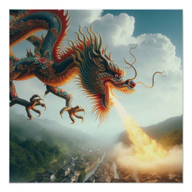 Chinesischer Drache Poster (Vorderseite)