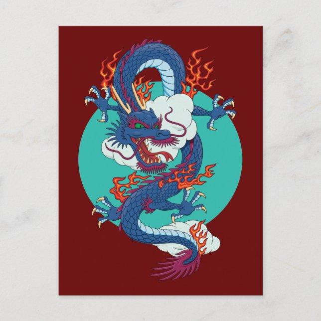 Chinesischer Drache Postkarte (Vorderseite)