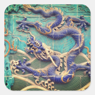 Chinesischer Drache Quadratischer Aufkleber