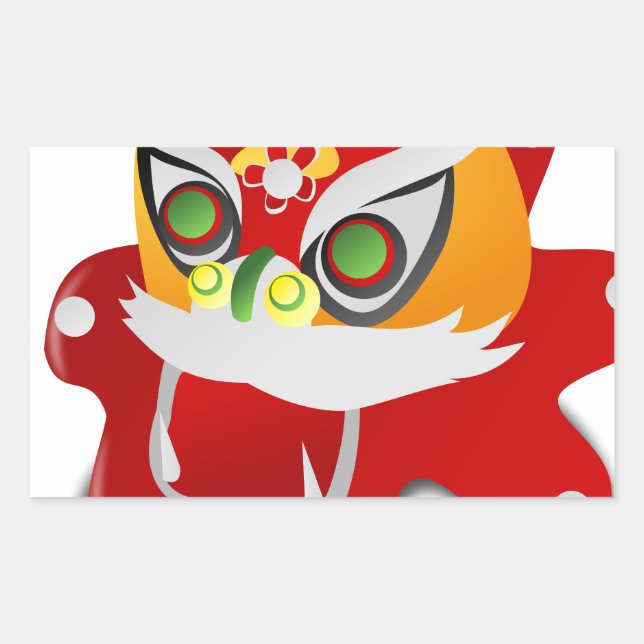 chinesischer Drache Rechteckiger Aufkleber (Vorderseite)