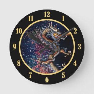 Chinesischer Drache Runde Wanduhr