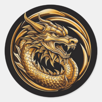 Chinesischer Drache Runder Aufkleber