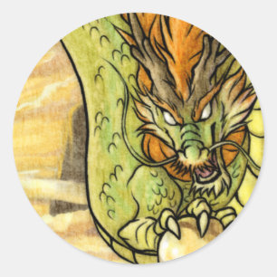 Chinesischer Drache Runder Aufkleber