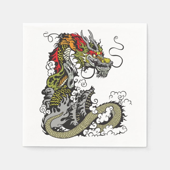 chinesischer Drache Serviette (Vorderseite)