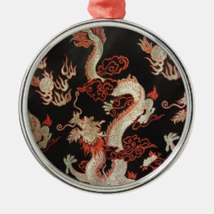 Chinesischer Drache Silbernes Ornament