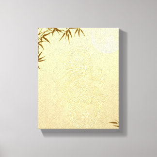 Chinesischer Drache und Bamboo Leinwanddruck