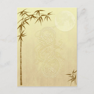 Chinesischer Drache und Bambus Postkarte