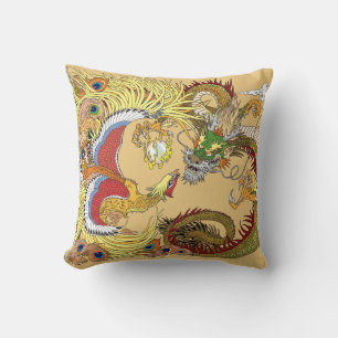 Chinesischer Drache und Phönix Kissen