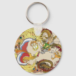 Chinesischer Drache und Phönix Schlüsselanhänger