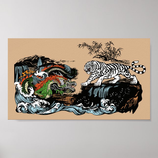 Chinesischer Drache und Tiger Poster (Vorne)