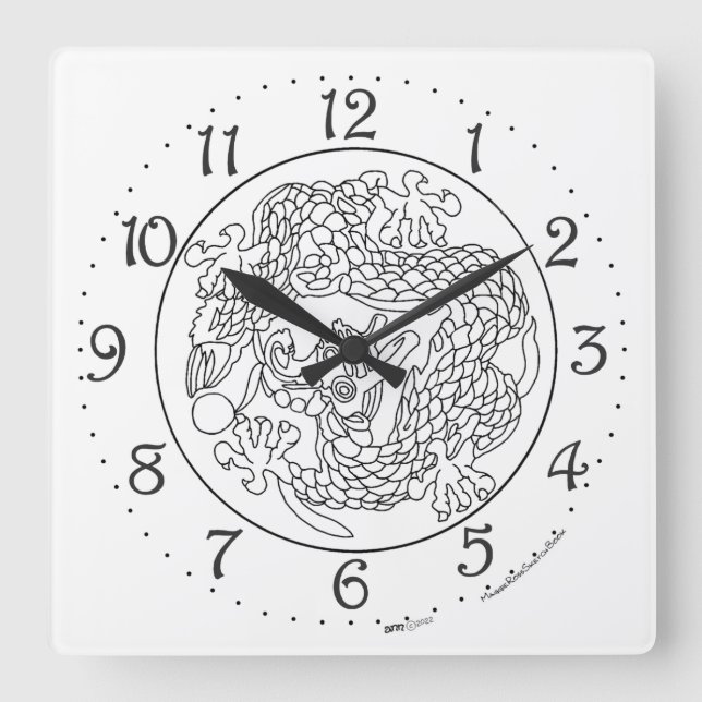 Chinesischer Drache Wanduhr (Vorderseite)