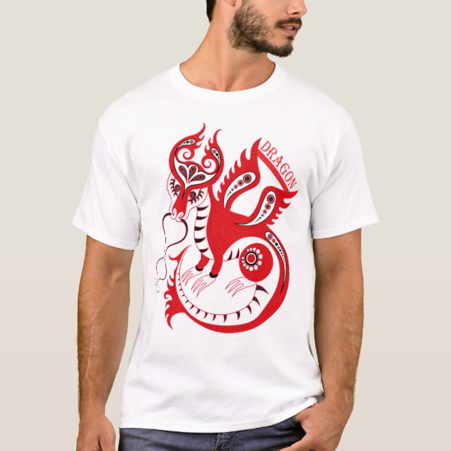 Chinesischer Drache Zeichnend Grafik T-Shirt (Vorderseite)