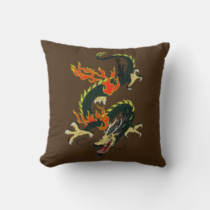 Chinesischer Drachenschwarzwirbel Kissen