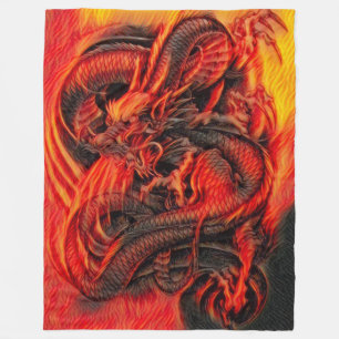 Chinesischer Feuer-Drache Fleecedecke