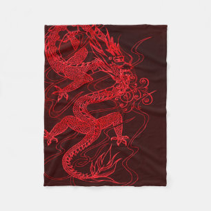 Chinesischer Feuer-Drache Fleecedecke