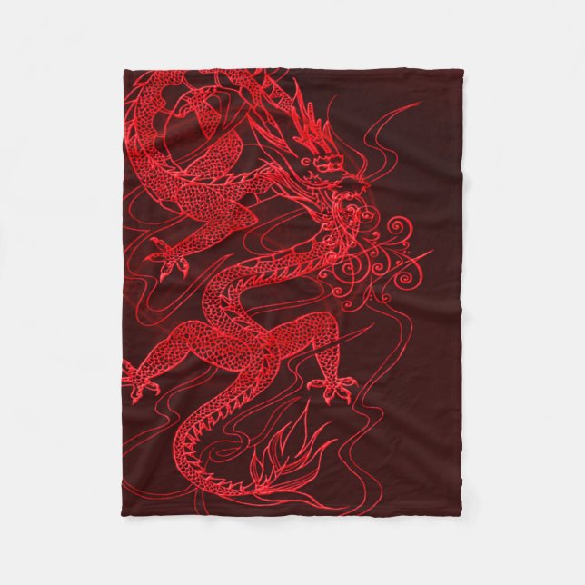 Chinesischer Feuer-Drache Fleecedecke (Vorderseite)