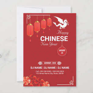 Chinesischer Flyer für Neujahrsveranstaltungen der Einladung