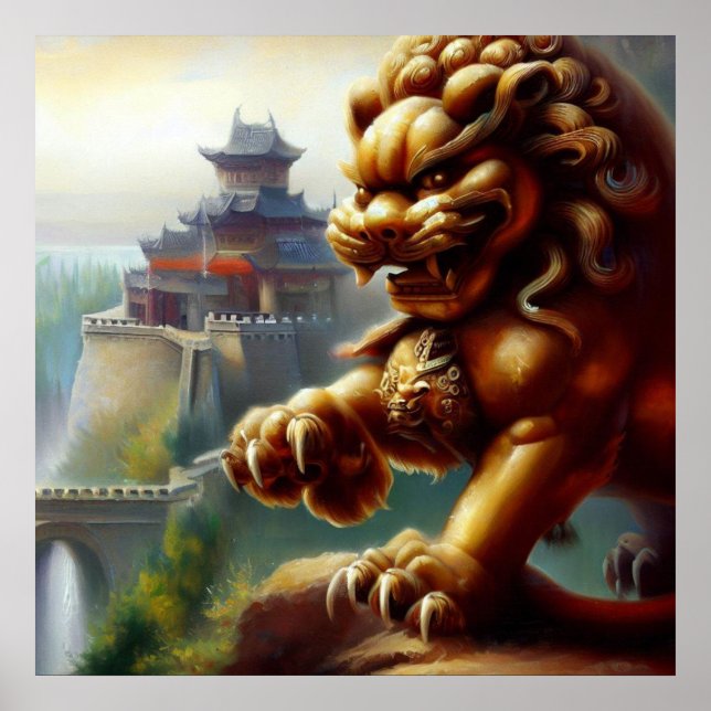 Chinesischer Foo Lion (12) Poster (Vorne)