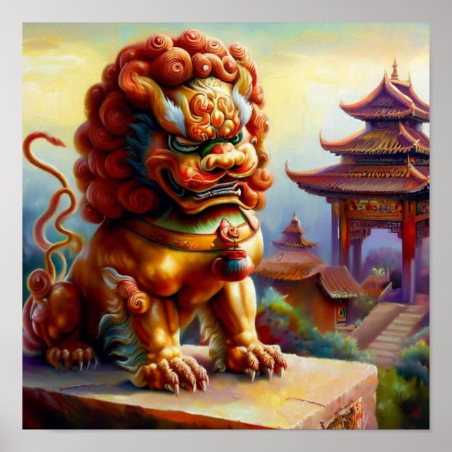 Chinesischer Foo Lion (13) Poster (Vorne)