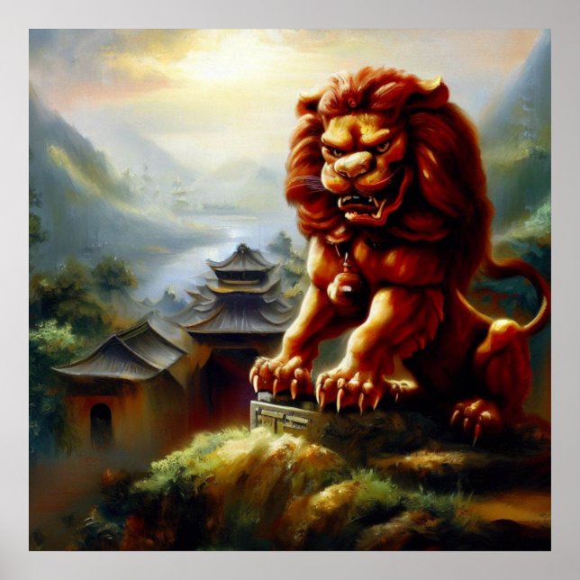 Chinesischer Foo Lion (18) Poster (Vorne)