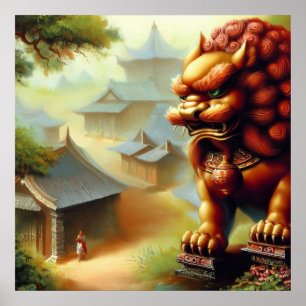 Chinesischer Foo Lion (3) Poster
