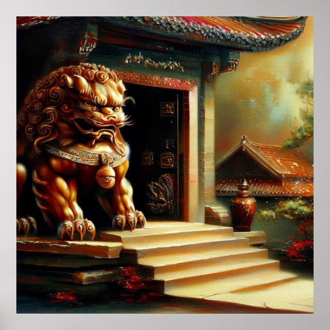 Chinesischer Foo Lion (6) Poster (Vorne)