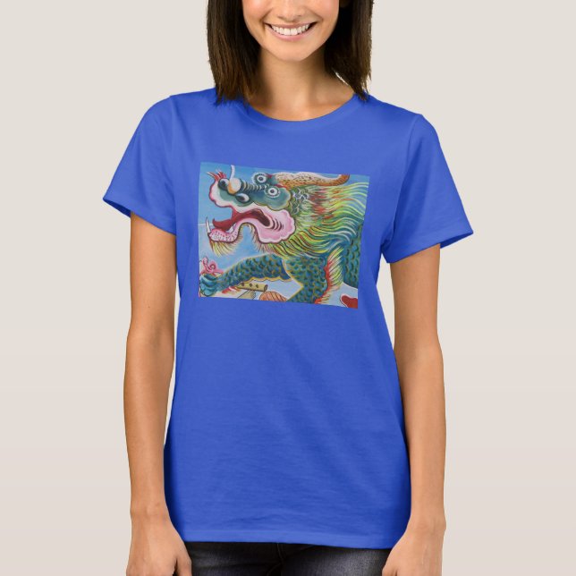 Chinesischer Foohund/Lion Guardian Mural T-Shirt (Vorderseite)