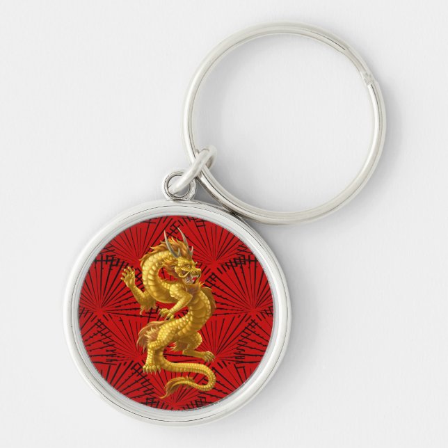 Chinesischer Golddrache-Schlüsselanhänger Schlüsselanhänger (Vorne)
