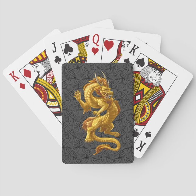 Chinesischer Golddrache Spielkarten (Rückseite)