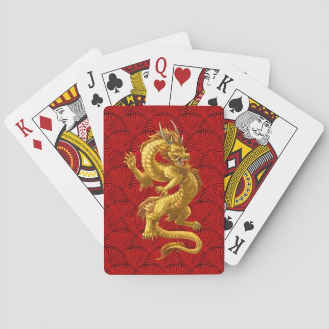 Chinesischer Golddrache Spielkarten (Rückseite)
