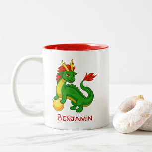 Chinesischer Grüner Drache Benutzername Zweifarbige Tasse