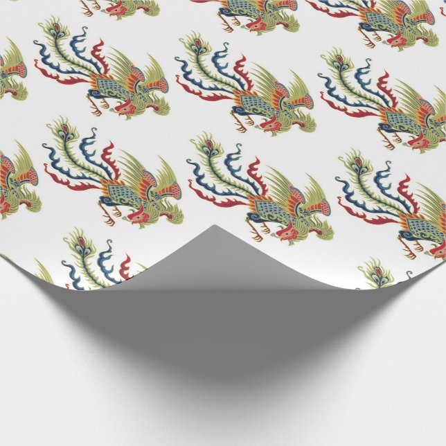 Chinesischer Hahn Geschenkpapier (Ecke)