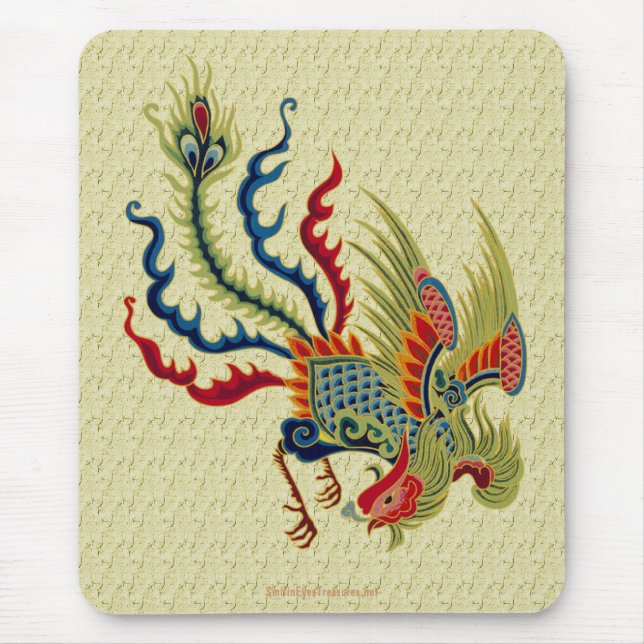 Chinesischer Hahn-Kunst-Entwurf Mousepad (Vorne)