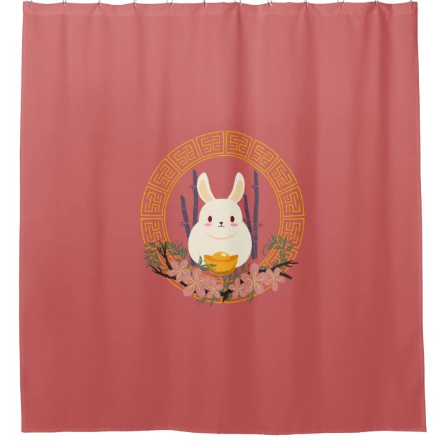 chinesischer Hase  Duschvorhang (Vorderseite)