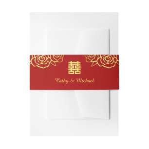 Chinesischer Hochzeits-Blumenrosen-Papierbeschnitt Einladungsbanderole