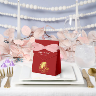 Chinesischer Hochzeitsblumenkreis doppeltes Glück Geschenkschachtel
