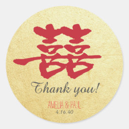 Chinesischer Hochzeitsticker Runder Aufkleber