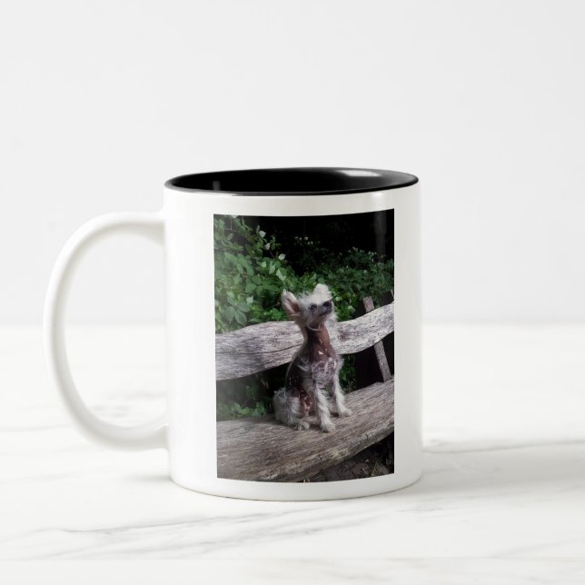 Chinesischer Hund mit Haube Zweifarbige Tasse (Links)