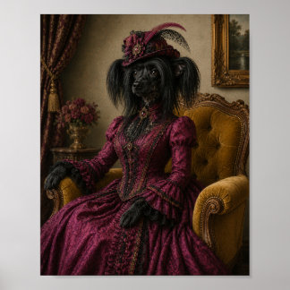 Chinesischer Hund Portraitdruck, viktorianische Da Poster