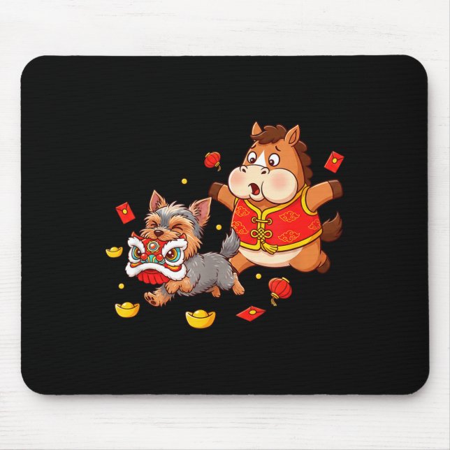 Chinesischer Hund Yorkshire Terrier Männer Frauen  Mousepad (Vorne)